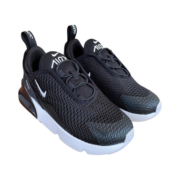 Nike Air Max 270 Black White Sneakers Kids Toddler Size 10C Running Shoes - Picture 1 of 8